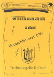 1991-11-30 Speisekarte Wunschkonzert Trachtenkapelle Kallham