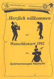1992-06-13 Speisekarte Wunschkonzert Spielmannszug