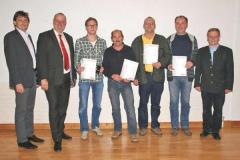 2012-04-12 Erhielten ASVOÖ Ehrenzeichen in Silber Florian Ernst, Otto Baumgartner, Hans Peter Sauer, Alois Ennser