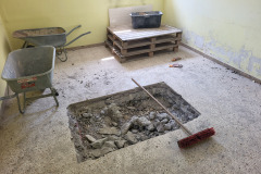 2026-05-08 Das erste Loch wird im SOG-Kammerl gestemmt